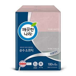 순수 소프티 미용티슈 180매 6입 1팩