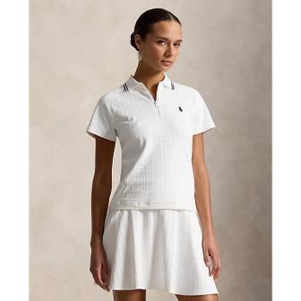 폴로 랄프 로렌 폴로 골프 여성 케이블 자카드 쿼터 지퍼 폴로 셔츠(WMXGKNINB920397100)