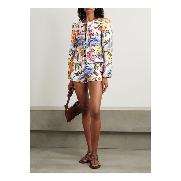 팜리오 그릭 가든 퀼팅 플로럴 프린트 리오셀 코튼 혼방 재킷 아이보리 46376663162869516