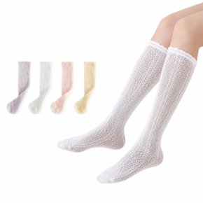 여아 통기성 메쉬 니삭스 4종세트 어린이 여름 롱삭스