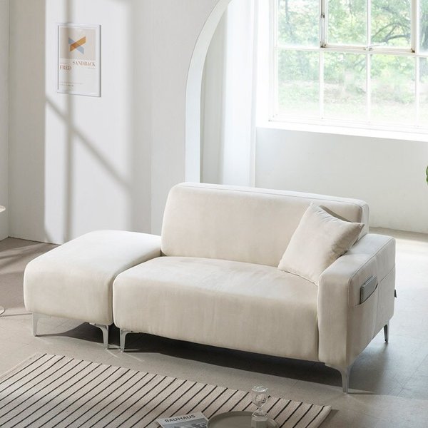 심플 모던 아쿠아 패브릭 2인+스툴 소파 (쿠션증정) TR5268 (수도권무배)