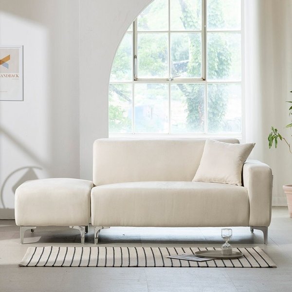 심플 모던 아쿠아 패브릭 2인+스툴 소파 (쿠션증정) TR5268 (수도권무배)