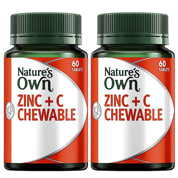 네이쳐스온 아연 + 비타민C 츄어블 비타민 Natures Own Zinc + Vitamin C 60정 2개