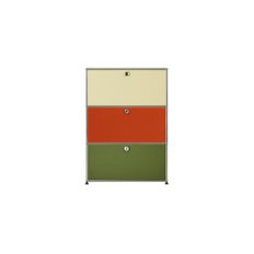 [USM 공식수입원 재고보유] USM Haller Storage 1x3 (Cream/Olive Green/Orange)