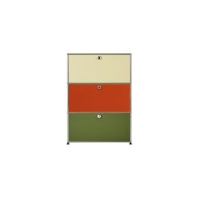 [USM 공식수입원] USM Haller Storage 1x3 (Cream/Olive Green/Orange)