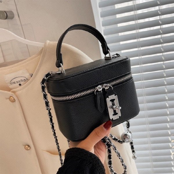 [옷자락] 여자 스몰백 포인트 박스 핸들 크로스 토트백