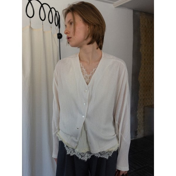 [3차] Kali Pleats Cardigan (Cream)