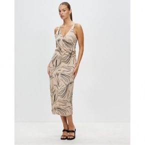 3906965 Calvin Klein Surface Print Slip Dress - Study  Doeskin