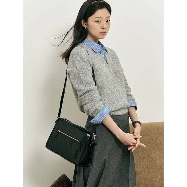 [B. my] 알파카 혼방 니트 집업 카디건  라이트 그레이 (BF5X5AN012)