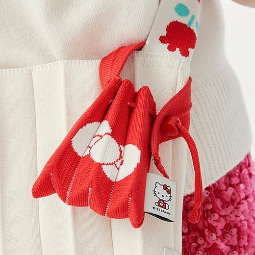 Lucky Pleats Knit Nano Bag Hello Kitty Barbados Red