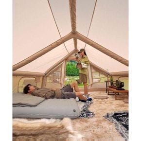 에어텐트 6.3 캠핑 야외 글램핑 방수 쉘터 넓은 가족 텐트 면 코튼 공기주입식 장박 대형