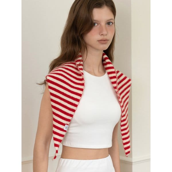 스트라이프 울 블랜드 트라이앵글 쁘띠 머플러 MF8132 4컬러