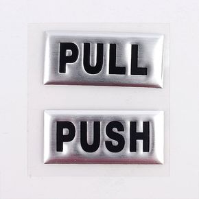 PULL PUSH 2P X3개 사각 돔사인 미니 알림 표지판