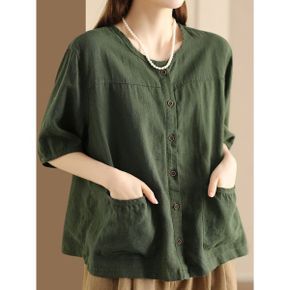 네츄럴오픈포켓블라우스 HB5MBL181C_P399908360