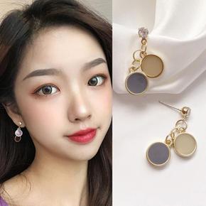 [더블디] 실버925 레이어드 링 큐빅 골드 귀걸이 이어링 (S10367678)