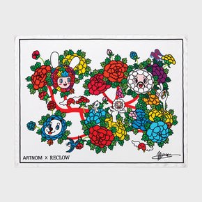 [최초가 : 59,900원][리끌로우X아트놈] RECLOW BOUQUET 실크 스카프 WHITE