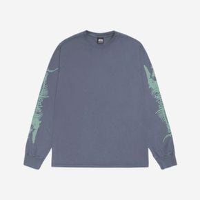 바라쿠다 피그먼트 다이드 롱슬리브 티셔츠 인디고 Stussy Barracuda Pigment Dyed LS T-