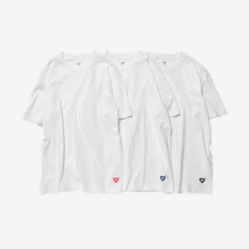 휴먼메이드 반팔티 남녀공용 Human Made TShirts White 3 Pack WT XL HM27CS001WH4