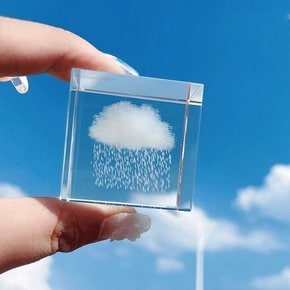 인테리어 소품 장식품 크리스탈 하트 구름 미니어처 유리 공예