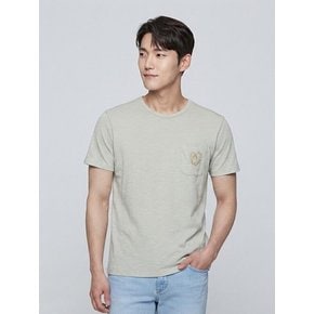 [보스트로]옐로우 자수 포인트 티셔츠-M2IA2211018B