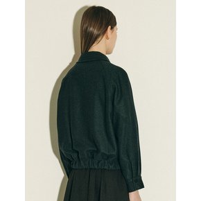 wool blend french blouson jacket_deep green