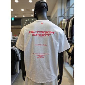 UFC SPORT [여주점] UFC 옥타곤 스포츠 릴렉스핏 반팔 티셔츠 화이트 U2SSW2305WH