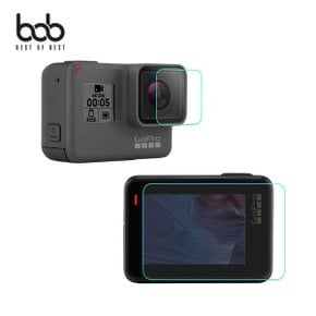bob 매직쉴드 고프로 히어로 5 6 7 블랙 렌즈+스크린 강화유리필름 2매세트 GoPro Hero 5 6 7 Black