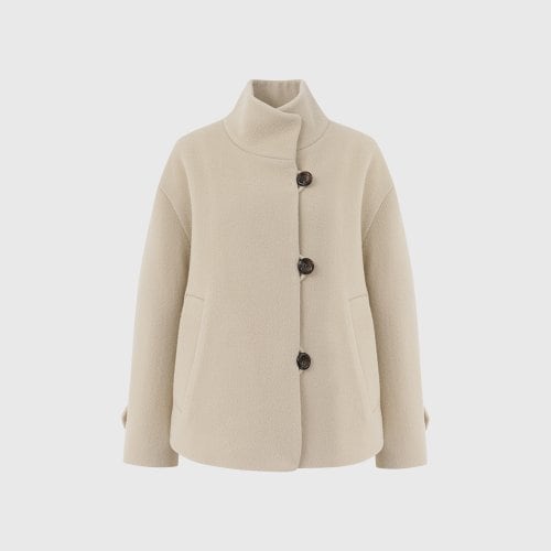 니브 울 하프 하이 넥 코트_베이지 / NIVE WOOL HALF HIGH NECK COAT_BEIGE