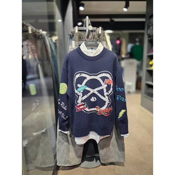 [시흥점] 레이싱 베어페이스 세미오버핏 니트(남여공용)/JGZZ51B05NV