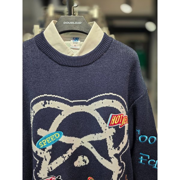 [시흥점] 레이싱 베어페이스 세미오버핏 니트(남여공용)/JGZZ51B05NV