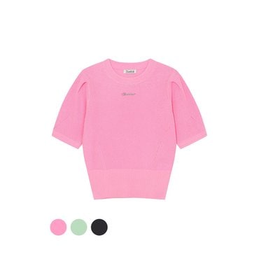 르샵 라운드넥 5부 소매 반팔 니트 U1F22KPO040 리에떼