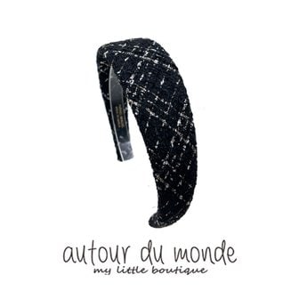 오뜨르뒤몽드 classic tweed hairband (black)