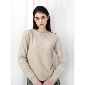 버튼 울레이온 베이지 니트_Button Wool Rayon BE KT