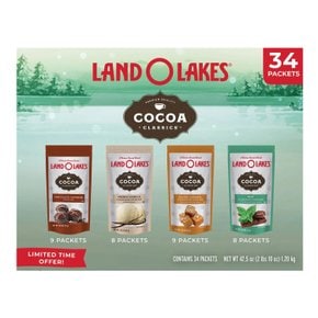 랜드 오레이크 핫코코아 믹스 4가지맛 총34입 Land O`Lakes Hot Cocoa Mix Variety Pack