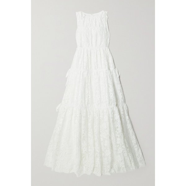 아일라 타이 디테일 티어드 코튼 블렌드 레이스 가운 1647597301285507