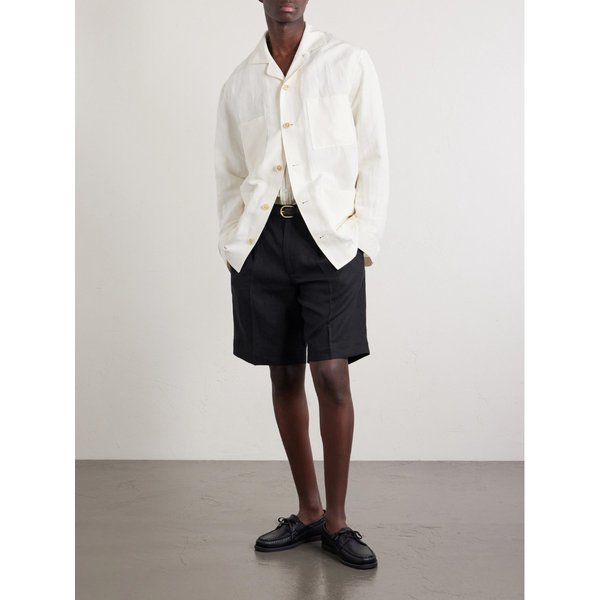 루비나찌 스트레이트 레그 플리츠 리넨 쇼츠 46376663163091857