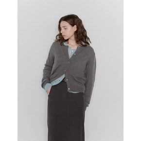 Mohair Sleeveless Cardigan Set - Charcoal