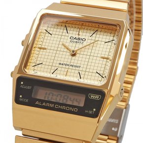 CASIO 스탠다드 STANDARD 아나데지 쿼츠 손목시계 AQ-800EG-9A 유니섹스 골드 해외 모델 []