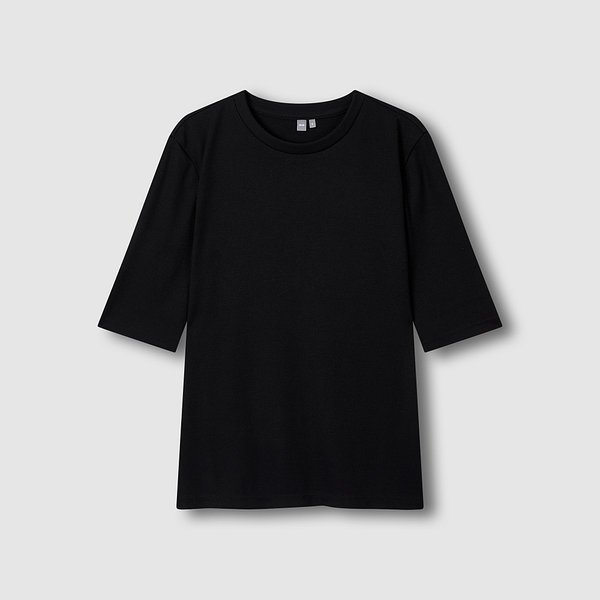 여 소프트 립 슬림핏 5부 티셔츠 J116201068099