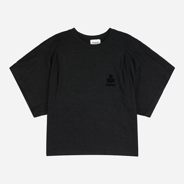 [시흥점] 6S TS0313FA A1N09E 01BK 키안자 로고 린넨 반팔 티셔츠 블랙