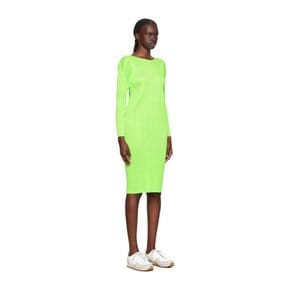플리츠플리즈 그린 먼슬리 컬러 셉템버 미디 드레스 PP38JH135 67 Neon Green