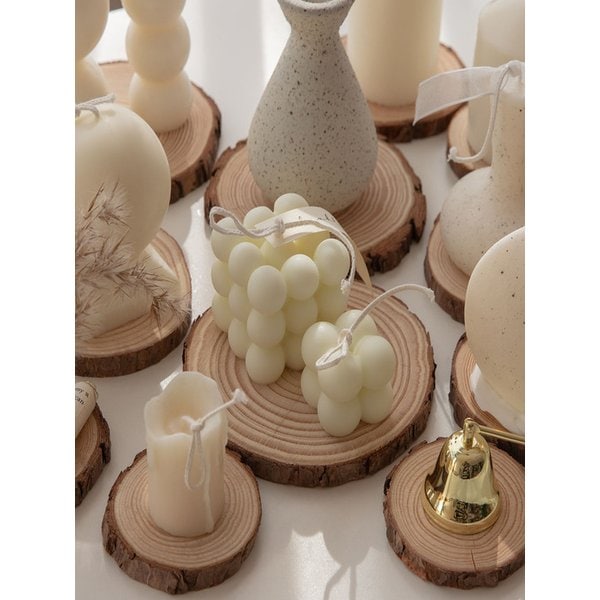 인테리어 우드 캔들 받침대 티코스터