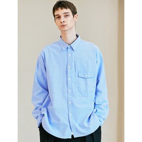 UTILITY CURVED POCKET OXFORD SHIRT SKYBLUE