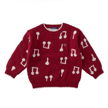 블루독 24FW 신상품 RD) 부클 멜로디 올오버스웨터(2425-300-02)