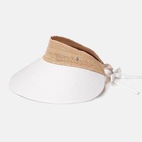 로잘리 라피아 캔버스 바이저 Natural OffWhite HAT50610 Helen Kaminski Rosalie