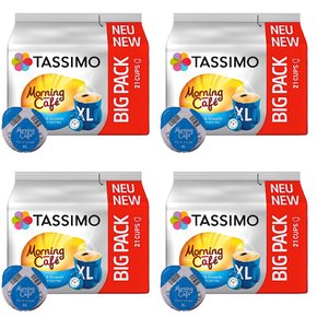 타시모 모닝 카페 XL 마일드 앤 스무스 파드 캡슐 커피 Tassimo Morning Cafe 21개입 4개