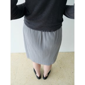 PLEATS MIDI SKIRT [GREY]