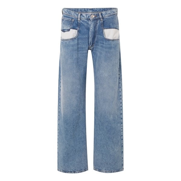 Paneled Boyfriend Jeans 블루 210639440401