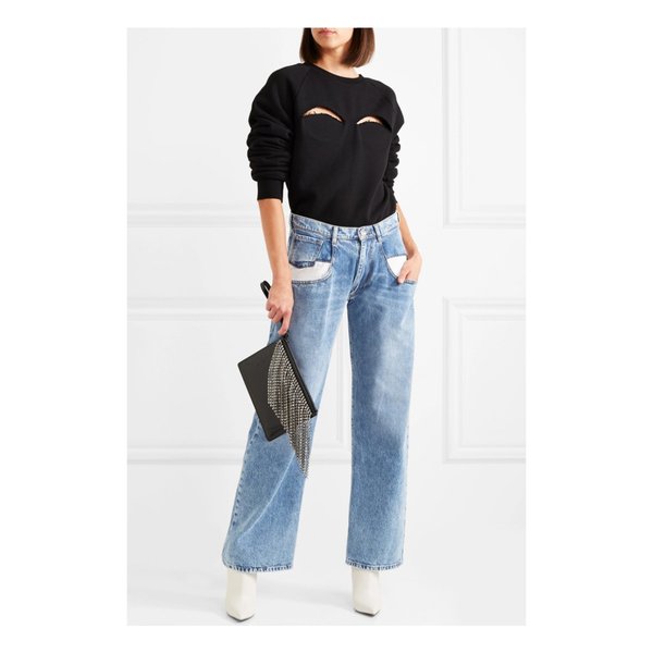 Paneled Boyfriend Jeans 블루 210639440401