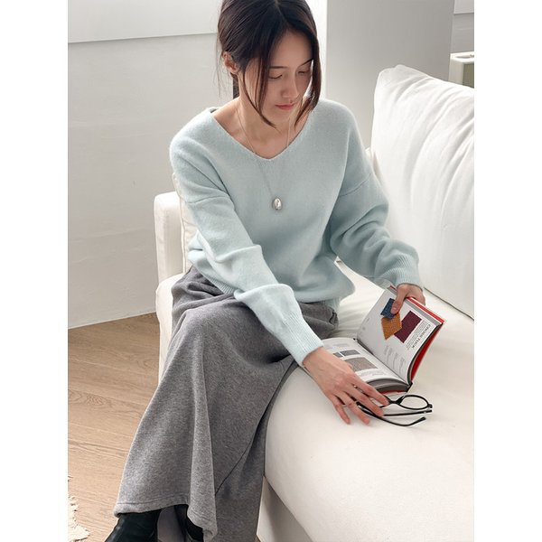 보들밍크 스트링 롱스커트_GRAY